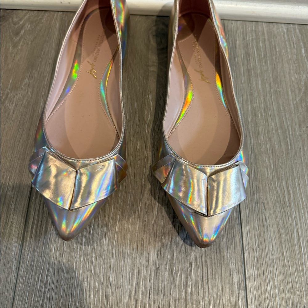 Christian Siriano Iridescent Holographic Pointed Flats